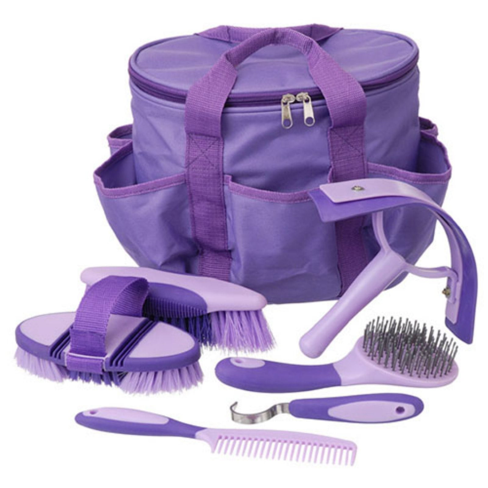 Rhinegold Complete Soft Touch 6 pc Horse Pony Grooming Kit With Bag 3 colours 