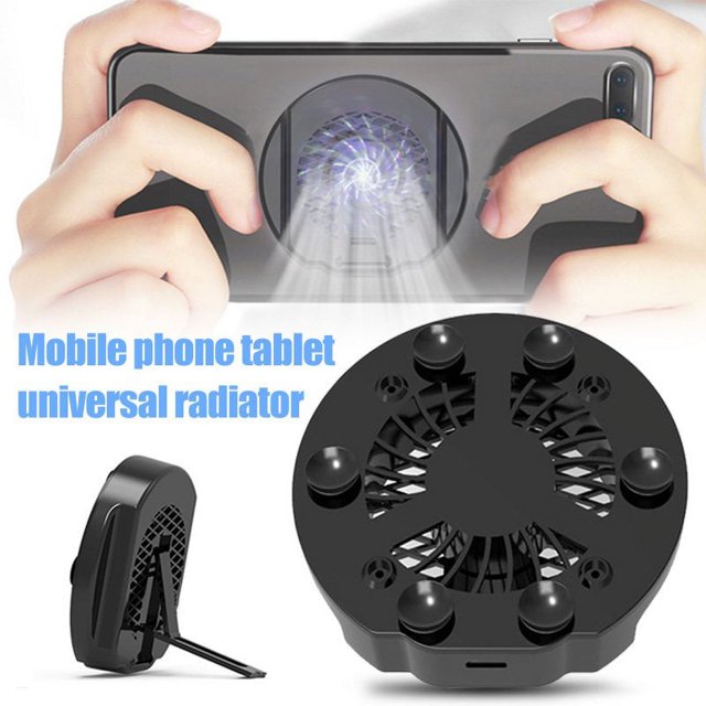 AMERTEER Foldable Mobile Phone Cooler Cooling Support Holder Bracket with Fan Radiator for Smartphone Tablet