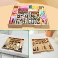 thumbnail image 2 of Expandable Bamboo Silverware Organizer-Kitchen Drawer & Utensil Dividers,Cutlery Tray with Dividers(6-8 Slots),17.7 x13-18.9x 2 inches,Natural Finish, 2 of 7