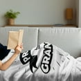 thumbnail image 3 of Grandma Soft Flannel Fleece Blanket, Inspirational Words with a Banner and Abstract Short Lines Monochrome Illustration, Cozy Plush for Indoor and Outdoor Use, 60" x 80", Black White, by Ambesonne, 3 of 5