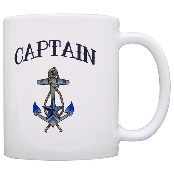ThisWear Boating Gift Captain Nautical Anchor Sailing Themed 11 ounce Coffee Mug