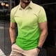 thumbnail image 2 of Camisas de Manga Larga para Hombres Impresos Girar Hacia Abajo Botones de Cuello Lateral Dividido, Casual Blusa de Manga Corta, 2 of 6