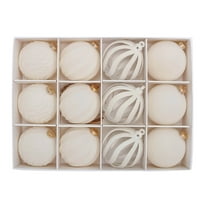 PRETXORVE Christmas Decorations, 12 Velvet Christmas Balls, Fuzzy Christmas Tree ornaments, Plastic Ball Christmas Decorations, Christmas Tree Decorations, 2.4 inches