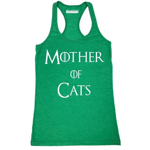 P&B Mother of Cats Funny Women's Tank Top, Heather Green, 2XL
