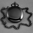 thumbnail image 3 of VIGOROSO Mechanical Pocket Watch Hand-winding Full Hunter Smooth Black Steel WatchCase Fob Chain Clock Watch with Gift Box, 3 of 8