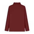 thumbnail image 5 of Cotton Shirts for Women Button Down Shirts Casual Solid Color Long Sleeved Shirt Collar Tops, 5 of 6