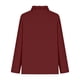 thumbnail image 4 of Craaazy Women's Relaxed Fit V Neck Blouse, Solid Color Long Sleeve Ruffle Accent Top, Loose Comfy Cotton Linen Tee for Work & Daily Wear Gifts, 4 of 6