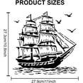 thumbnail image 2 of DIY Sailboat Stencil Template Nautical Ship Stencil 11.8×11.8inch with Paint Brush Large Boat Sea Wave Pattern Reusable Stencil DIY Sailboat Craft Wall Wood Canvas Paper DIY, 2 of 8
