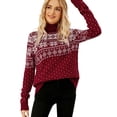thumbnail image 1 of Pull de Noël pour Femmes Cardigan Chaud Imprimé Col Rond Blouse Tricotée Décontractée Mi-Longue Fermeture Tricotée Mode, 1 of 7
