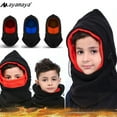 thumbnail image 3 of AYAMAYA Winter Kids Balaclava Face Neck Warmer, Full Cover Windproof Fleece Ski Mask for Boys Girls Outdoors Cycling, Orange, 3 of 11