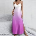 thumbnail image 2 of Kukoosong Nightgown for Women, Women's Sleeveless V-Neck Camisole Sleep Dress, Summer Casual Split Side Silk-Like Nightgown Sleepwear Nightdress, 2 of 9