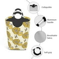 thumbnail image 4 of KLL Cartoon Honey Pot Bee Sunflower Laundry Hamper,Large Canvas Fabric Lightweight Storage Basket Toy Organizer Dirty Clothes Collapsible Waterproof, 4 of 6
