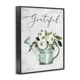 thumbnail image 2 of Stupell Industries Shabby Chic Grateful Sentiment Vintage Turquoise Watering Can Flower Bouquet Black Framed Giclee Art, 11 x 14, by Lettered and Lined, 2 of 7
