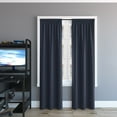 thumbnail image 2 of Sun Zero Randall Blackout Rod Pocket Curtain Panel, 37" x 96", Navy, 2 of 8