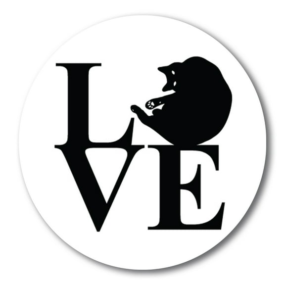 Magnet Me Up LOVE Magnet Decal, 5 Inch Round, Vinyl Automotive Magnet
