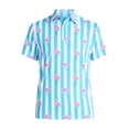 thumbnail image 3 of Birdie Bound Men's and Big Men's Flamingo and Stripes Polo Golf Shirt, Sizes S-3XL, 3 of 5