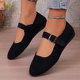 thumbnail image 6 of Womens Dress Shoes Ballet Flats for Women Womens Flats Women's Shoes Casual Shoes Women Women's Ballet Mary Jane Flats Dress Round Toe Comfortable Casual Slip On Buckle Strap Flat Shoes Black 6, 6 of 7