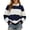 Navy, variant on Color Block Stripe Polo Sweatshirt Women's Collared Button Oversized Long Sleeve Casual Layering Top 1PC S-XXXXXL Plus Size Friendly
