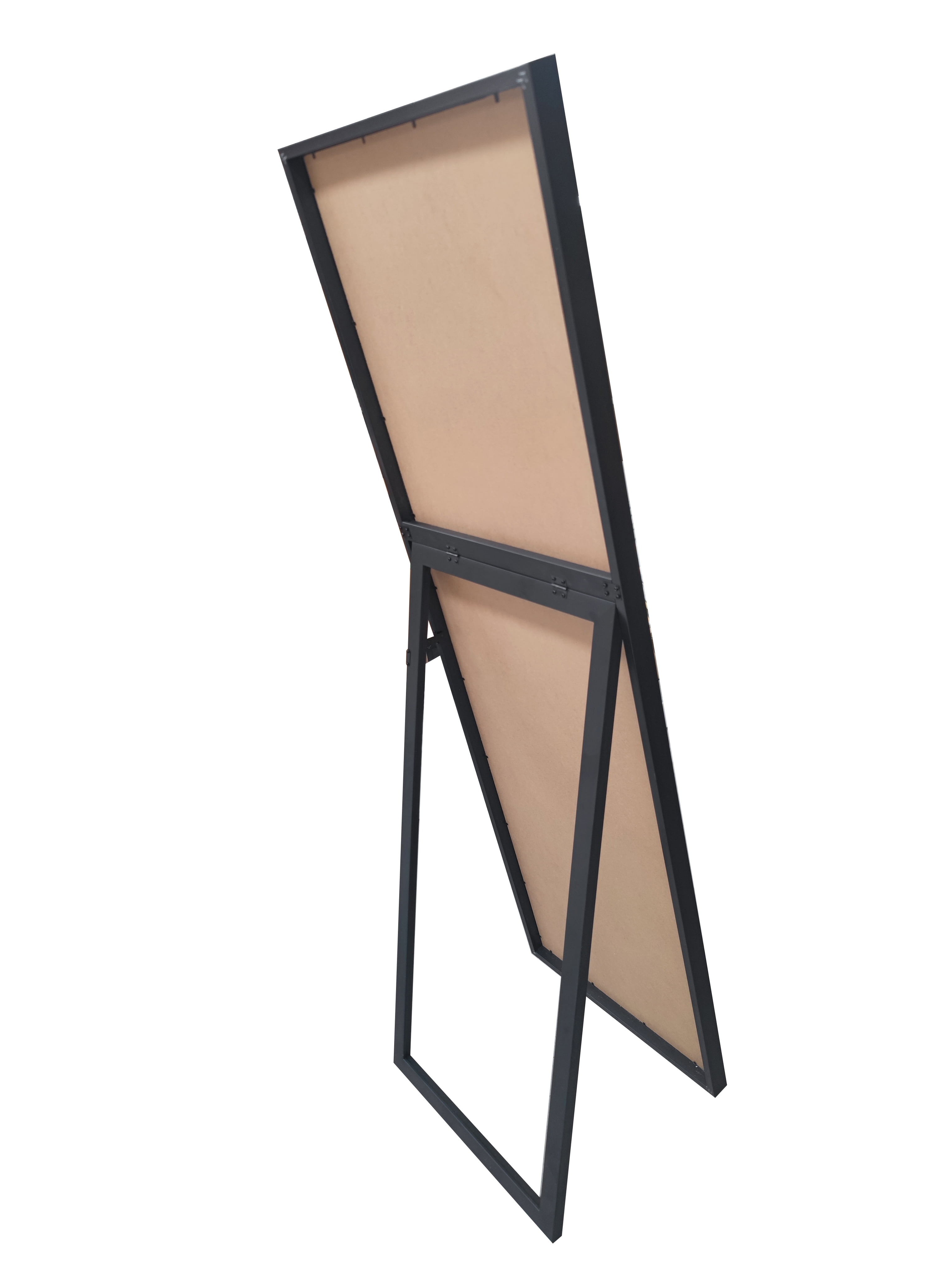 Mainstays 17.6 in x 58.2 in Black Modern Framed Floor Mirror with Adjustable Easel Stand