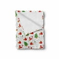 thumbnail image 2 of Christmas Soft Flannel Fleece Throw Blanket, Xmas Santa Claus Tree on Colorful Polka Dot Backdrop Surprise Boxes Artwork, Cozy Plush for Indoor and Outdoor Use, 50" x 60", Green and Red, by Ambesonne, 2 of 6