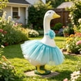 thumbnail image 4 of SHENGXINY Porch Goose Outfit, Fluffy Tulle Tutu with Small Floral Headband for Lawn Patio Yard Home Decorations Blue 23 in, 4 of 6