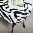thumbnail image 5 of Home Soft Things Faux Fur Ottoman- Zebra - Black Leg - 17x17x17", 5 of 5