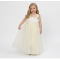thumbnail image 4 of 2Bunnies Girls' 3T-8Y 3D Flower Petal Tie-Back Bow Maxi Flower Girl Dress, 4 of 4