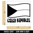 thumbnail image 2 of Czech Republic with Waving Flag Cute Self-Inking Rubber Stamp Ink Stamper - Yellow Ink - Small 1 Inch, 2 of 7