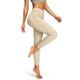thumbnail image 5 of High Waisted Seamless Yoga Pants Womens - Tummy Control Workout Leggings, No Front Seam, Elastic Wide Waistband for Gym Running White S 22" Inseam, 5 of 6