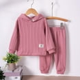 thumbnail image 2 of snilers Baby Girl Clothes Casual Loose Long Sleeve Hoodie and Jogger Pants Sweatsuits 2 Piece Outfit Fashion Solid Texture Jogger Sets Fall Outfits 5 Years, 2 of 9