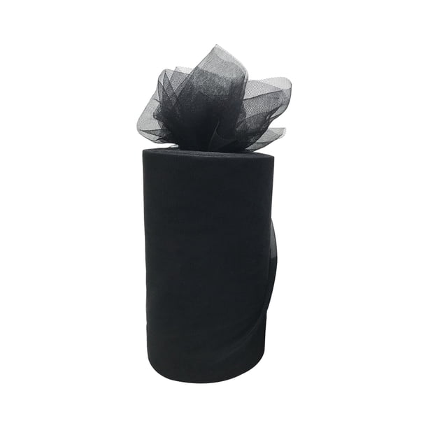 Yuarrent Bobina de tul fácil de limpiar, decoraciones para fiesta de boda, cinta blanca duradera y confiable para boda Tela de costura y artesanía negro