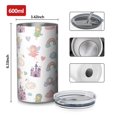 thumbnail image 4 of 20oz Coffee Tumblers White Fairy Castle Pattern Stainless Steel Vacuum Insulated Travel Tumbler Coffee Cups Mug with Lid and Straw with Cleaning Brush for Cold & Hot Drinks, 4 of 5