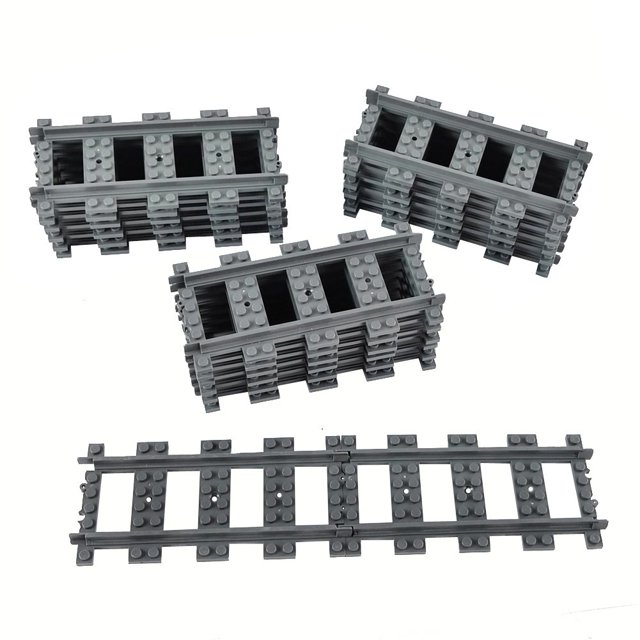 Juego de vías de tren urbano Vías rectas Juguete de construcción de carreteras Compatible con las principales marcas (18 piezas rectas)