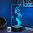 thumbnail image 1 of Lámpara LED 3D CoolGift Mart de béisbol con control remoto, 1 of 7
