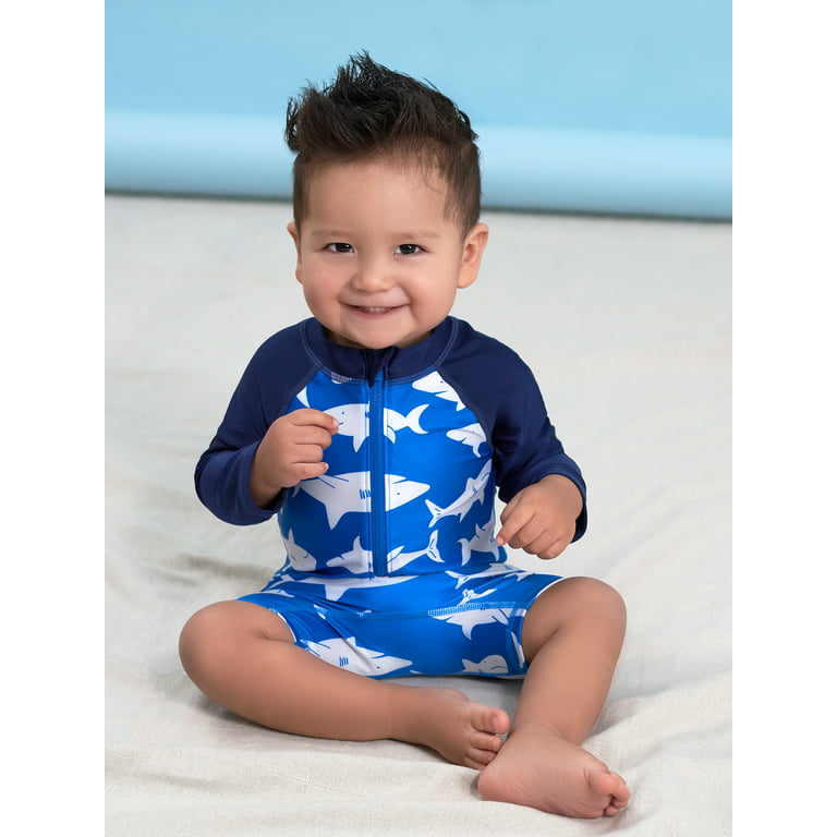 Gerber Baby and Toddler Boy 1-Piece Long Sleeve Swimsuit Rash