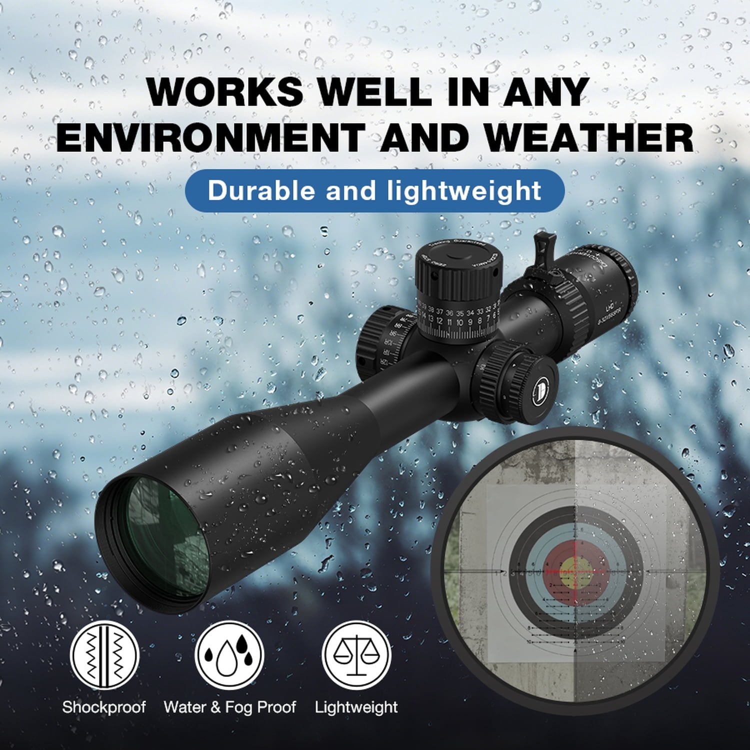 DISCOVERYOPT 8-32X56mm Riflescope 6-Levels Illuminated Reticle Zero Stop 34mm Hunting Optics Scopes