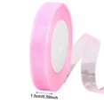 thumbnail image 3 of Pink Sheer Organza Ribbon 0.59 Inch x 50 Yards, Lightweight Tulle Chiffon Ribbon Roll for Gift Wrapping, Wedding Invitations, Bouquets, Hair Bows, Crafts and Party Decor, 3 of 3