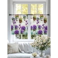thumbnail image 4 of Spring Purple Flowers Sheer Curtains 45 Inch Length 2 Panels Set Window Treatments, Botanical Vases Pots Floral Wooden Rod Pocket Semi Curtains for Living Room/Bedroom/Kitchen Décor, 104"W x 45"L, 4 of 7