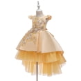 thumbnail image 4 of Girls Yellow Gown Dress with flower Design without Sleeves For Wedding, Pageant, Graduation, New Year, Christmas and Birthday ages 8 years old., 4 of 4