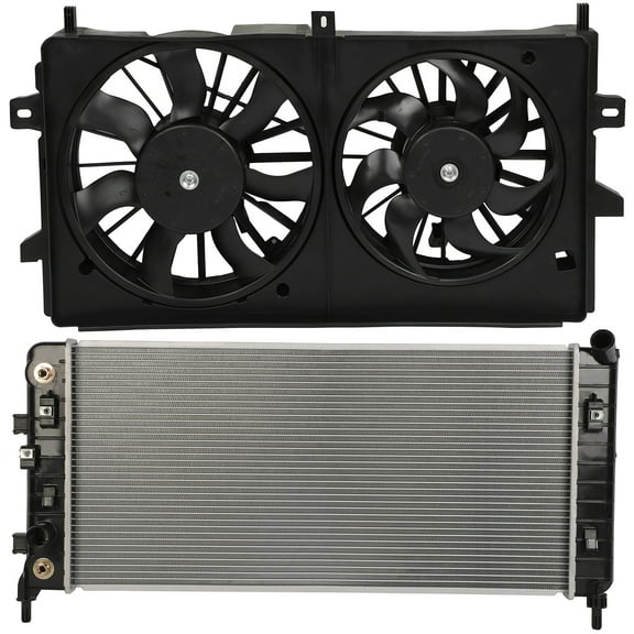 cciyu 2827 Radiator and 621420 Cooling Fan Replacement for 2006-2011 for Chevrolet for Impala 2006-2007 for Chevrolet for Monte Carlo