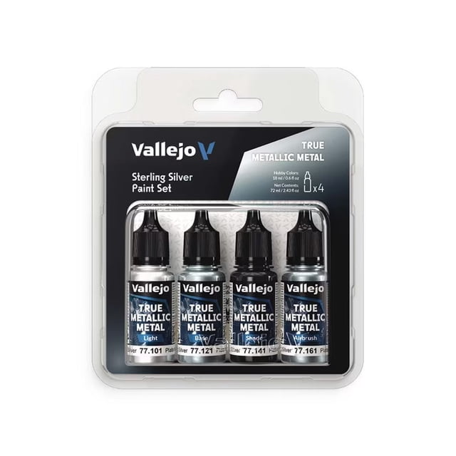 Vallejo True Metallic METAL STERLING SILVER PAINT SET