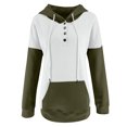 thumbnail image 4 of Puntoco Mujeres Casual Pullover Patchwork Botón Abajo Sudaderas Con Cordón Manga Larga Con Capucha Bolsillo Blusa tops Sudaderas Puntoco Puntoco-7137, 4 of 5