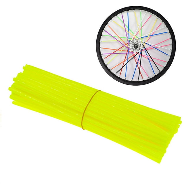 Bangcool 72 Pcs Cache de Rayons de Vélo Décoratif en Plastique Peau de Rayons de Vélo Enveloppe de Roue de Vélo