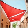 thumbnail image 2 of ColourTreeUSA  Right Triangle Sun Shade Sail w/Cable Ropes HDPE Mesh Fabric Screen Canopy UV Block 190 GSM 14' x 14' x 19.8' - Red, 2 of 5