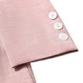 thumbnail image 5 of Men's Linen Suit Set 2Pcs Slim Fit Elegant Solid Pocket Dress Blazer Jacket Pants,formal Mens Tuxedo Set Single Breasted 2 Button for Wedding Work Prom Pink, 5 of 9