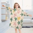 thumbnail image 5 of FORMRS Wearable Blanket Hoodie with Sleeves for Kids Cozy Flannel Sweatshirt, Pastel Pink Stars, 5 of 7