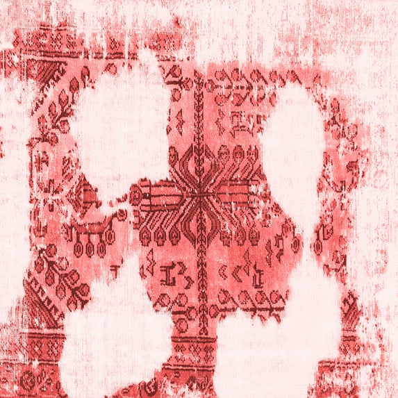 Ahgly Company Indoor Square Oriental Red Modern Area Rugs, 5' Square