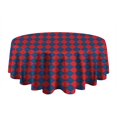 thumbnail image 5 of Red Blue Checkered Pattern Round Tablecloth 60"x60",Wrinkle Wipeable Table Cloth for Kitchen Dining Room Picnic Patio Party, 5 of 6