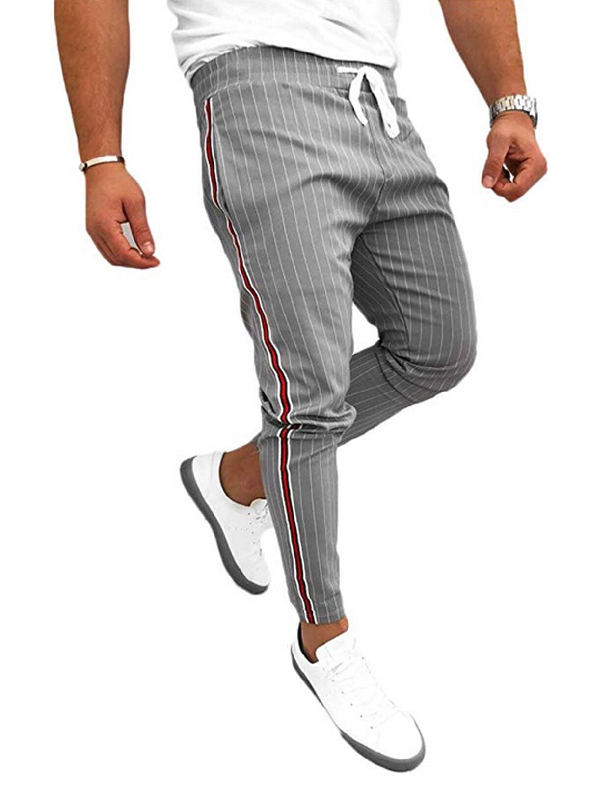 mens skinny striped trousers