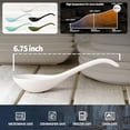 thumbnail image 7 of Set of 6 Deep Oval Asian Soup Spoons, Fine Porcelain for Ramen Pho Cereal, Bright White Kitchen Utensils with Hook Design, 7 of 7